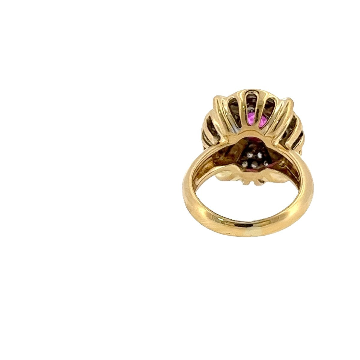 Bague vintage en rubis et diamants – Rubis ovale de 1,15 ct-photo-1