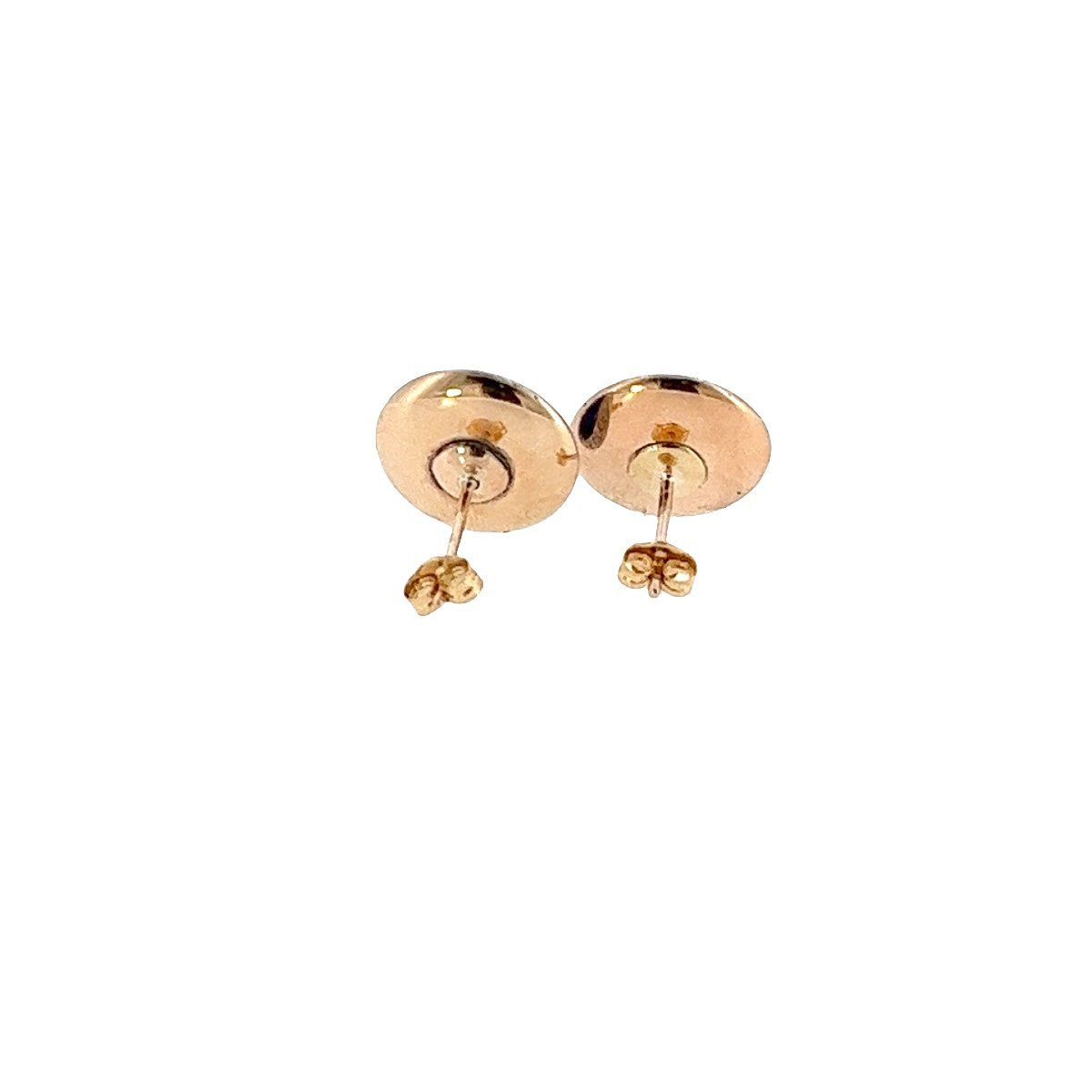 Boucles d'oreilles anciennes en or 14 carats avec émail bleu – Diamants taillés à la victorienn-photo-1