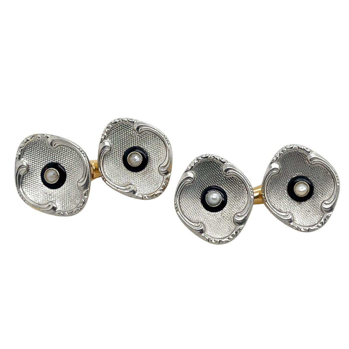 Vintage Cufflinks In 14-carat Yellow Gold And Platinum-photo-4