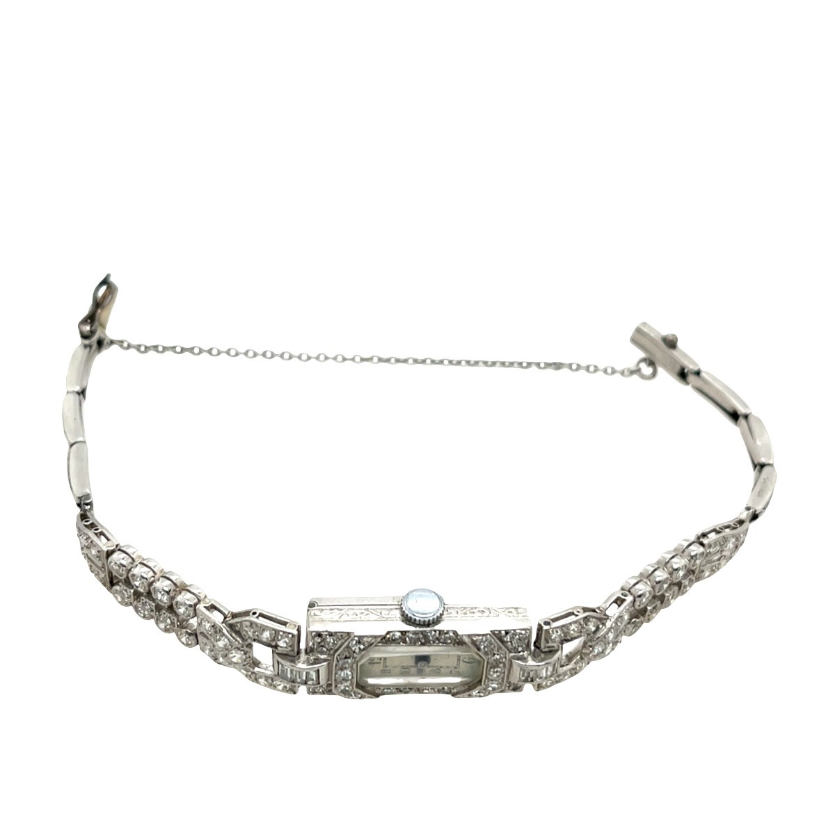 Ladies' Watch In Vintage Platinum With Diamonds, 2.25 Ct Natural Diamonds-photo-2