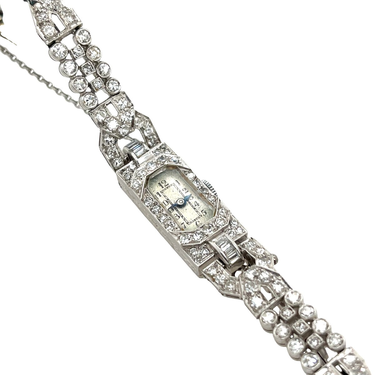 Ladies' Watch In Vintage Platinum With Diamonds, 2.25 Ct Natural Diamonds-photo-1