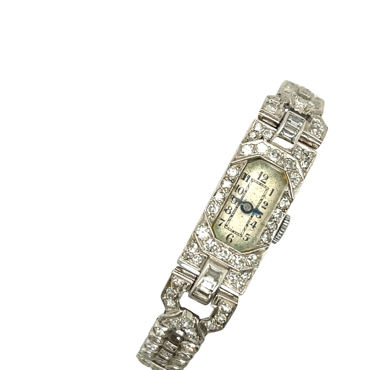 Ladies' Watch In Vintage Platinum With Diamonds, 2.25 Ct Natural Diamonds-photo-5