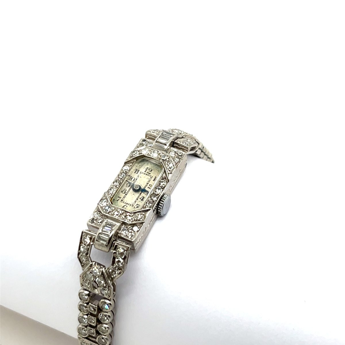 Ladies' Watch In Vintage Platinum With Diamonds, 2.25 Ct Natural Diamonds-photo-7
