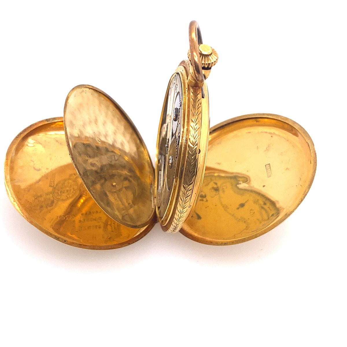 Montre de poche Vulcain originale en or jaune 18 carats, en parfait état-photo-1
