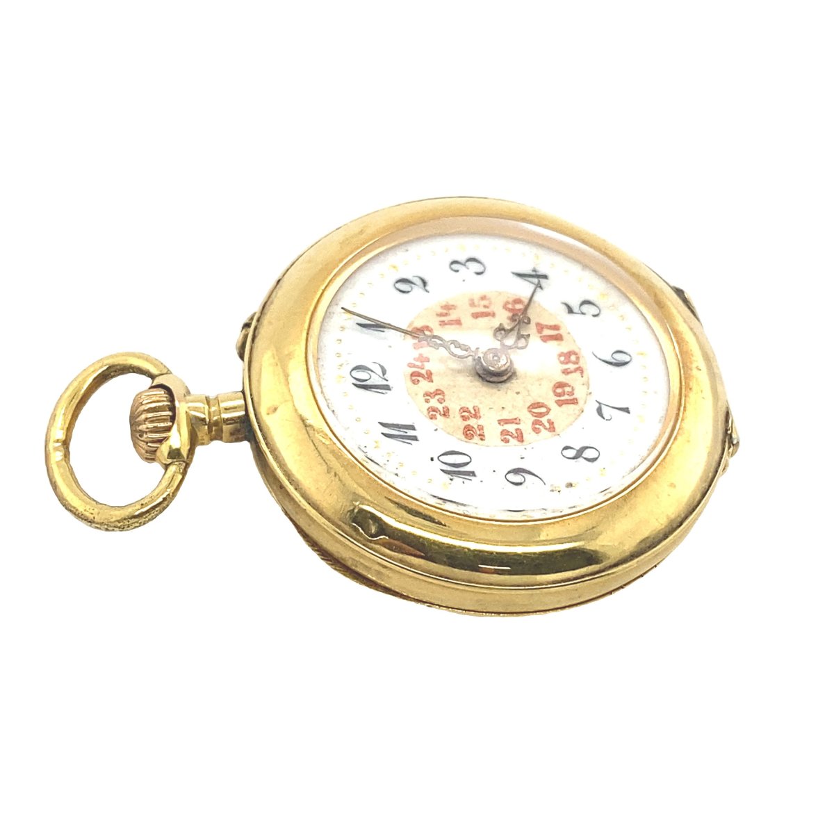 Montre de poche ouverte 29 mm en or jaune 9 ct-photo-3