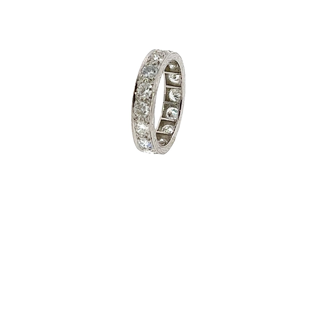 Bague en platine Full Eternity, sertie de diamants naturels de 1,60 ct-photo-2