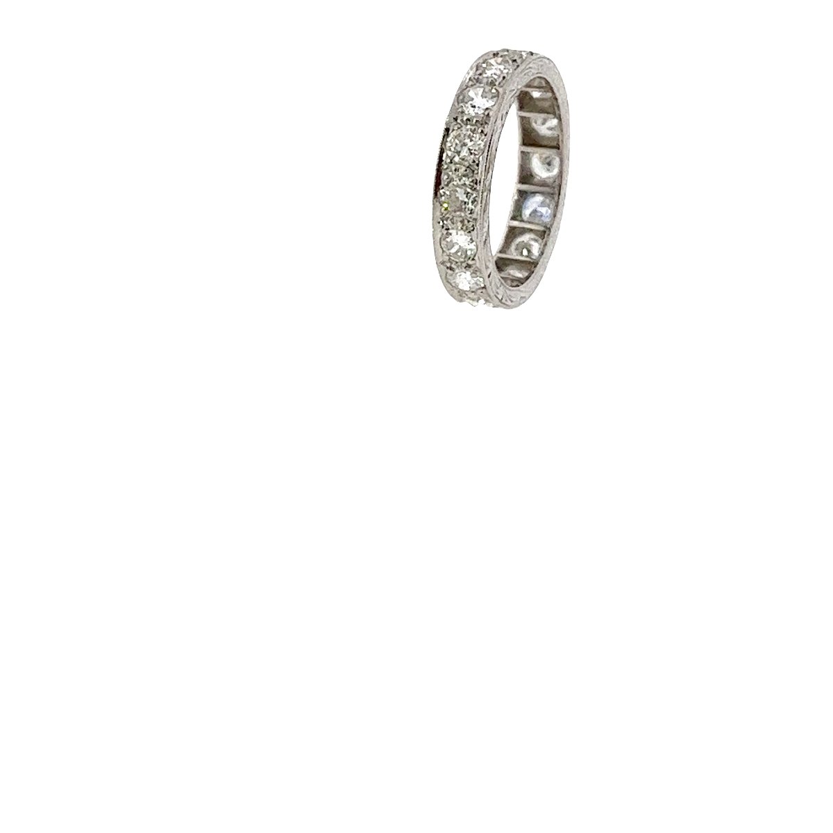 Bague en platine Full Eternity, sertie de diamants naturels de 1,60 ct-photo-4