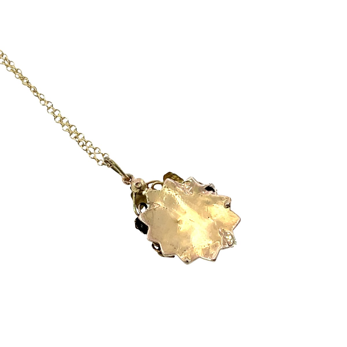 Pendentif vintage émeraude et perles de semence – or jaune 18 carats-photo-2