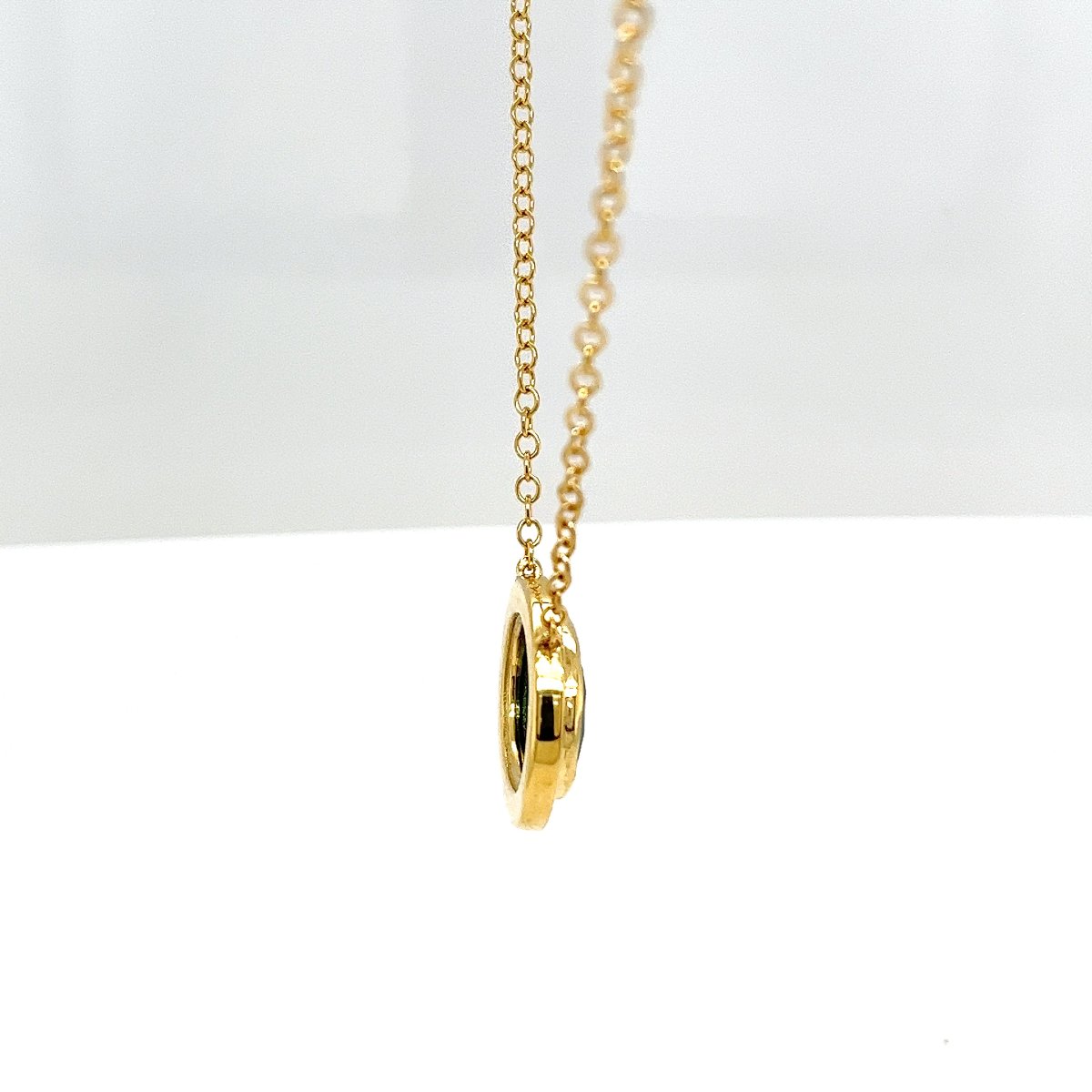 Pendentif Émeraude & Diamant en Or Jaune 18 carats-photo-2