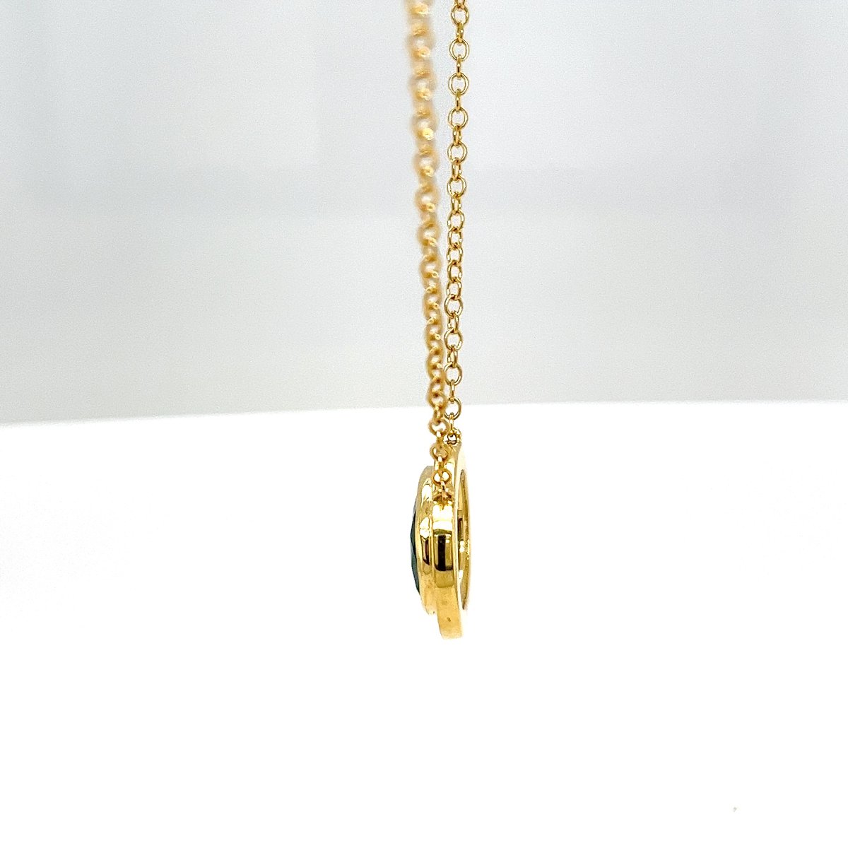 Pendentif Émeraude & Diamant en Or Jaune 18 carats-photo-3