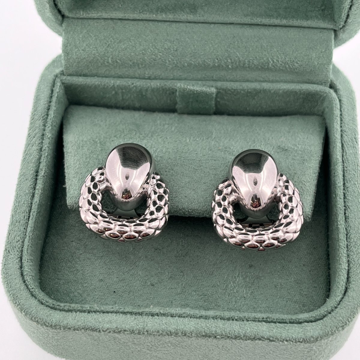 Boucles d'oreilles à clip en or blanc 18 ct Fope-photo-2