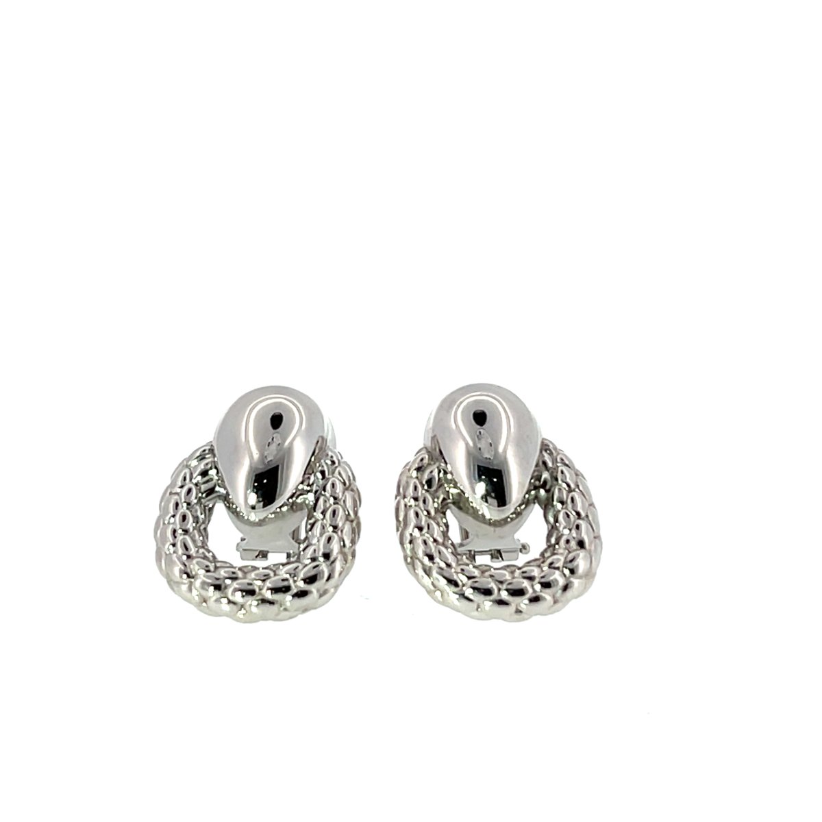 Boucles d'oreilles à clip en or blanc 18 ct Fope-photo-4