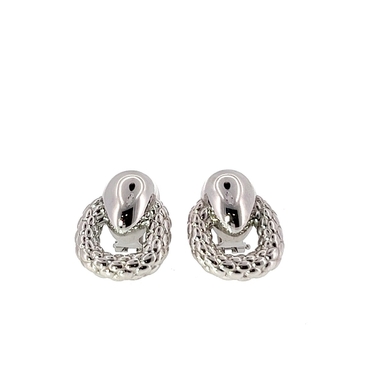 Boucles d'oreilles à clip en or blanc 18 ct Fope-photo-1