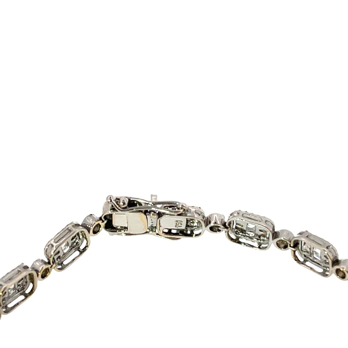 Diamond Cluster Tennis Bracelet – 3.85 Ct Of Natural Round And Baguette Diamonds-photo-2