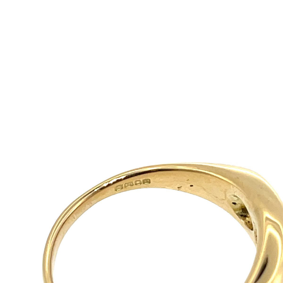 Bague gypsy vintage à 3 diamants – Or jaune 18 carats, 0,40 ct de diamants naturels-photo-2