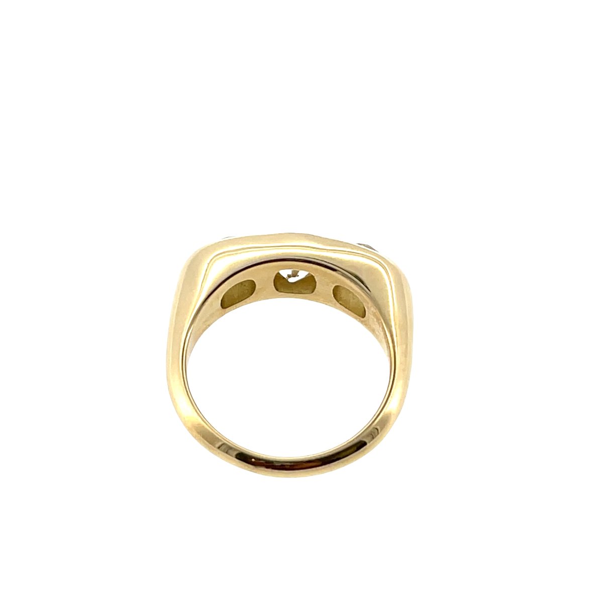 Bague trois pierres en diamant – Or jaune 18 carats, diamants naturels 2,20 ct-photo-3