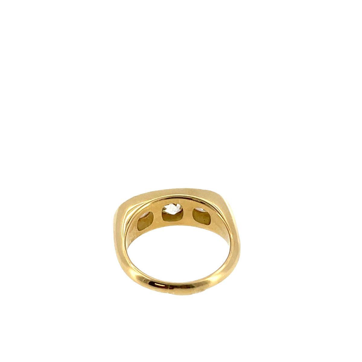 Bague trois pierres en diamant – Or jaune 18 carats, diamants naturels 2,20 ct-photo-2