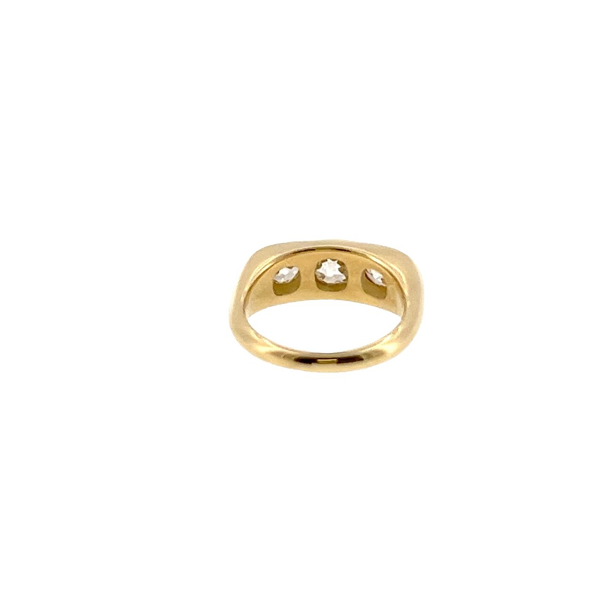Bague trois pierres en diamant – Or jaune 18 carats, diamants naturels 2,20 ct-photo-6