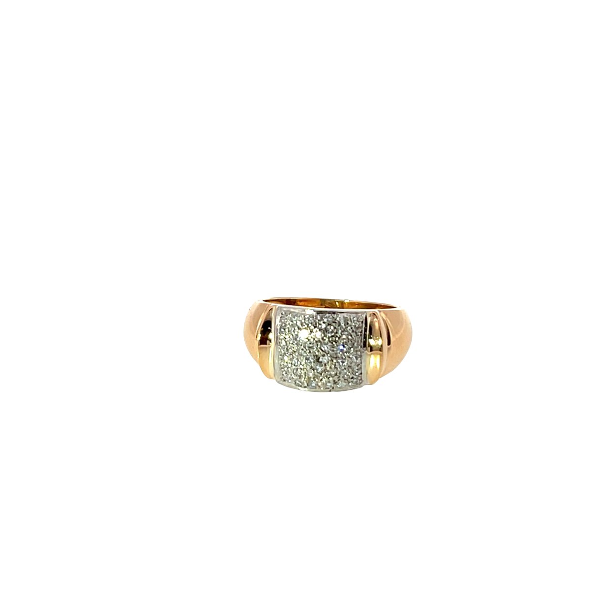 Vintage Two-tone 18-karat Gold Evening Ring With Diamonds – 0.40 Ct Of Natural Diamonds-photo-3