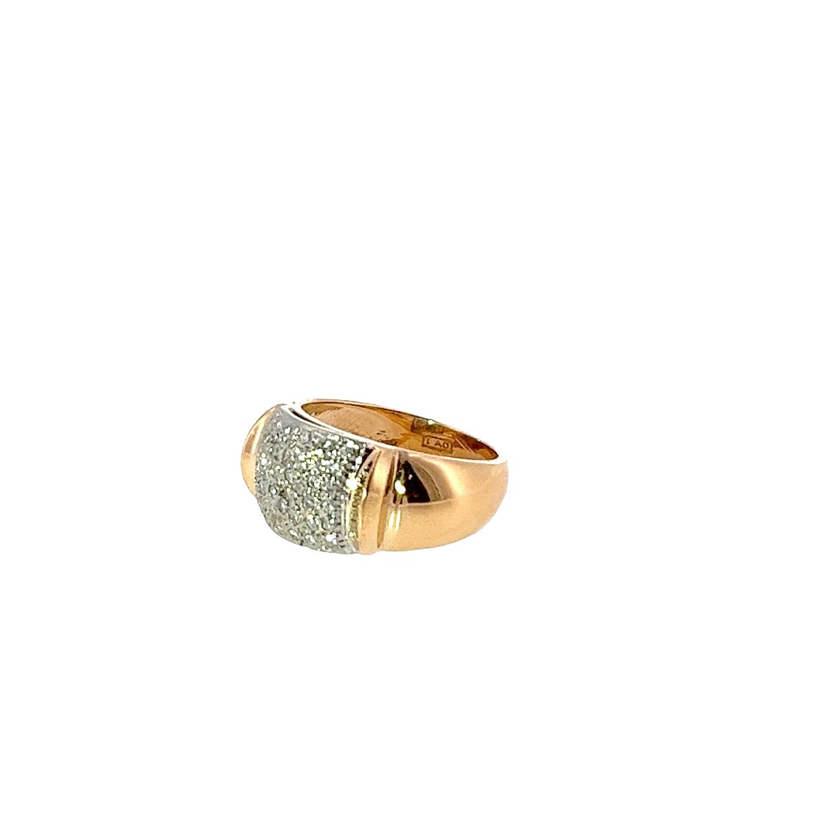 Vintage Two-tone 18-karat Gold Evening Ring With Diamonds – 0.40 Ct Of Natural Diamonds-photo-1