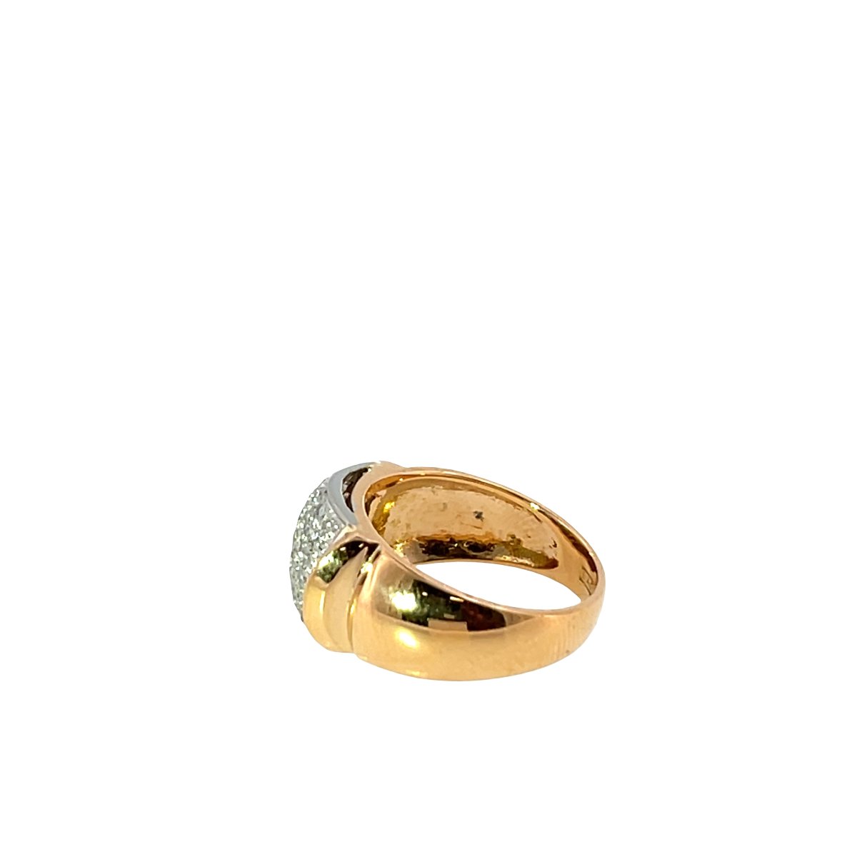 Vintage Two-tone 18-karat Gold Evening Ring With Diamonds – 0.40 Ct Of Natural Diamonds-photo-2