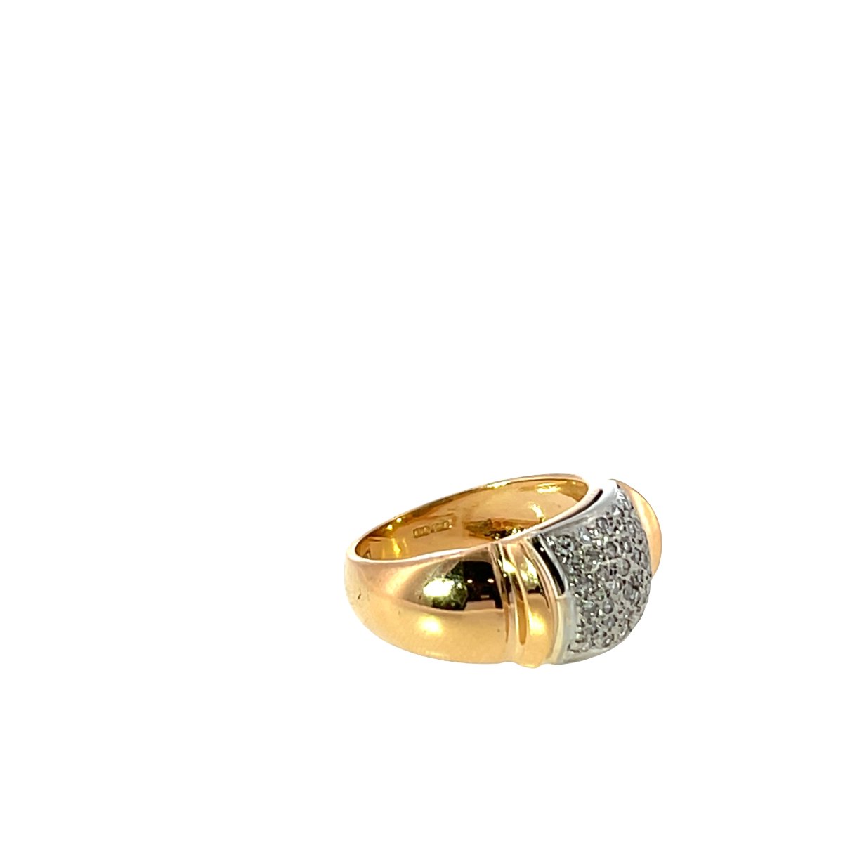 Vintage Two-tone 18-karat Gold Evening Ring With Diamonds – 0.40 Ct Of Natural Diamonds-photo-4