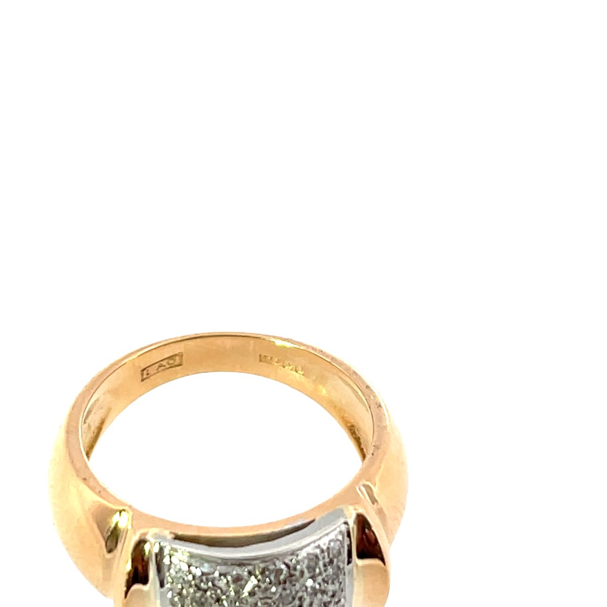 Vintage Two-tone 18-karat Gold Evening Ring With Diamonds – 0.40 Ct Of Natural Diamonds-photo-5