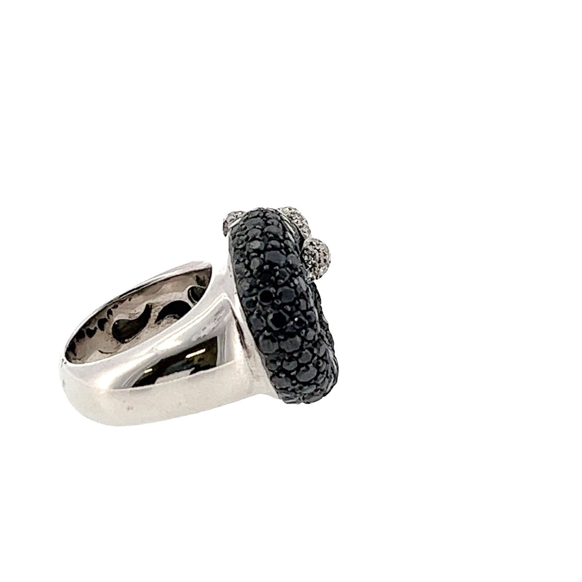 Bague de GRISOGONO en or blanc 18 carats avec diamants noirs et blancs – Réf. B2603-photo-3