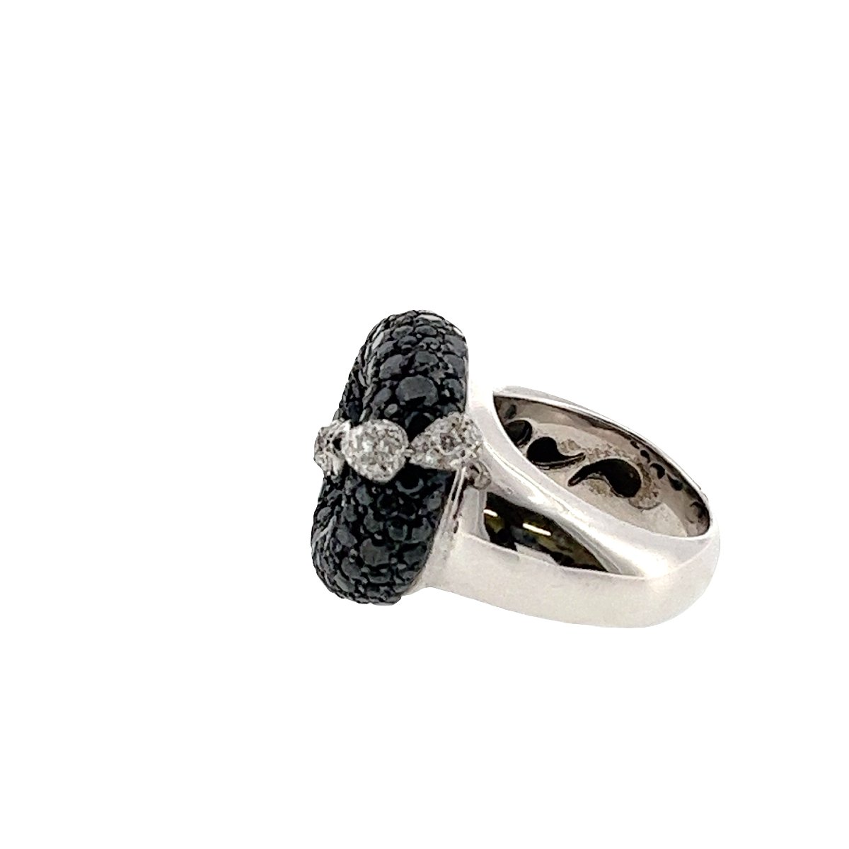Bague de GRISOGONO en or blanc 18 carats avec diamants noirs et blancs – Réf. B2603-photo-4