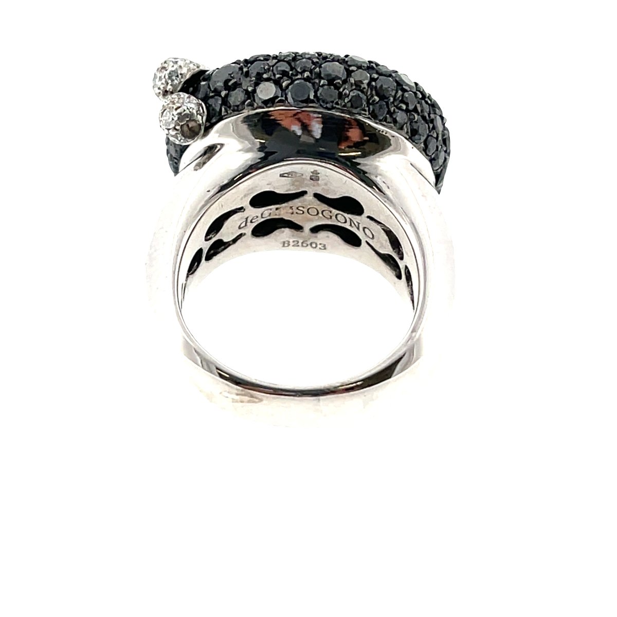 Bague de GRISOGONO en or blanc 18 carats avec diamants noirs et blancs – Réf. B2603-photo-1