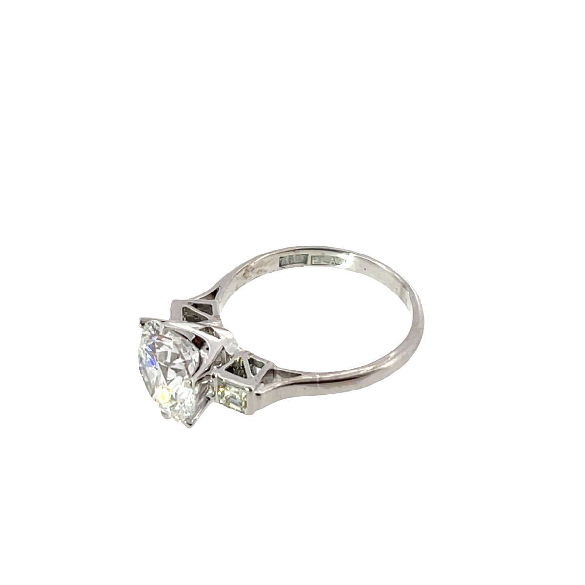 Platinum/18wg Solitaire Ring With Lab-grown Diamond – 4.01 Ct D/vs2 With N Diamond-photo-3