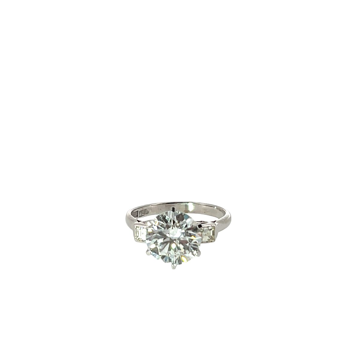 Platinum/18wg Solitaire Ring With Lab-grown Diamond – 4.01 Ct D/vs2 With N Diamond-photo-3