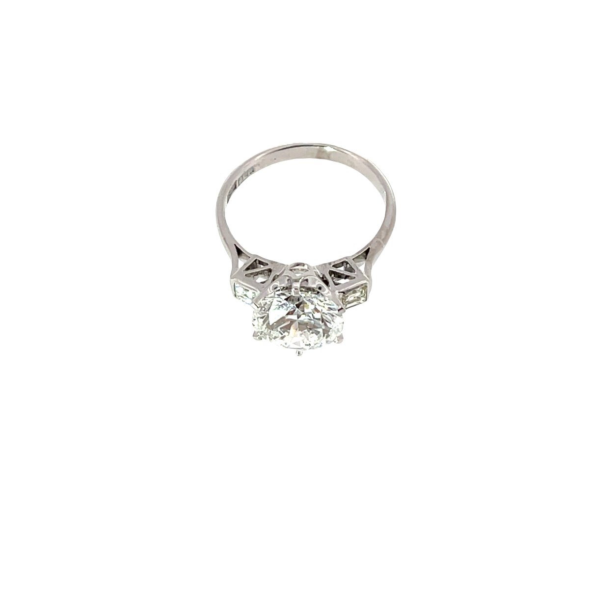 Platinum/18wg Solitaire Ring With Lab-grown Diamond – 4.01 Ct D/vs2 With N Diamond-photo-4