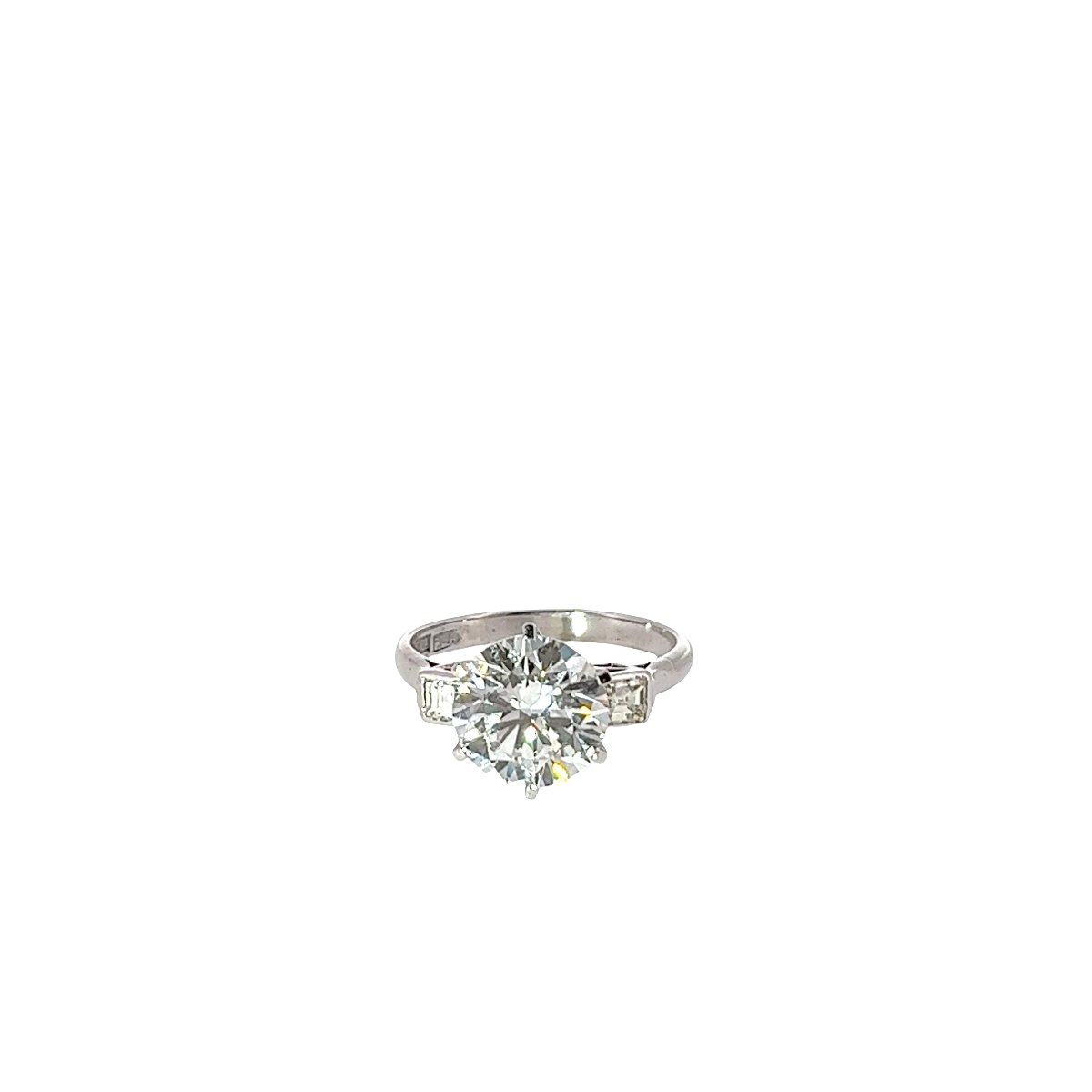 Platinum/18wg Solitaire Ring With Lab-grown Diamond – 4.01 Ct D/vs2 With N Diamond-photo-5