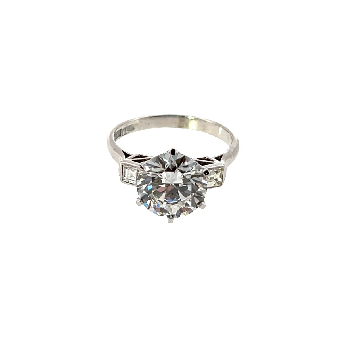 Platinum/18wg Solitaire Ring With Lab-grown Diamond – 4.01 Ct D/vs2 With N Diamond