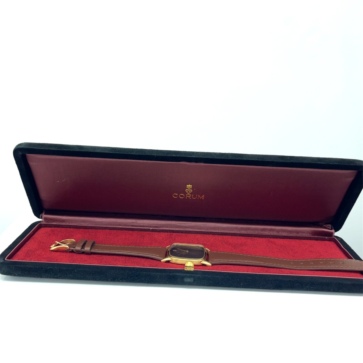 Montre Corum Vintage Tank – Or jaune 18 carats, cadran marron soleil-photo-2