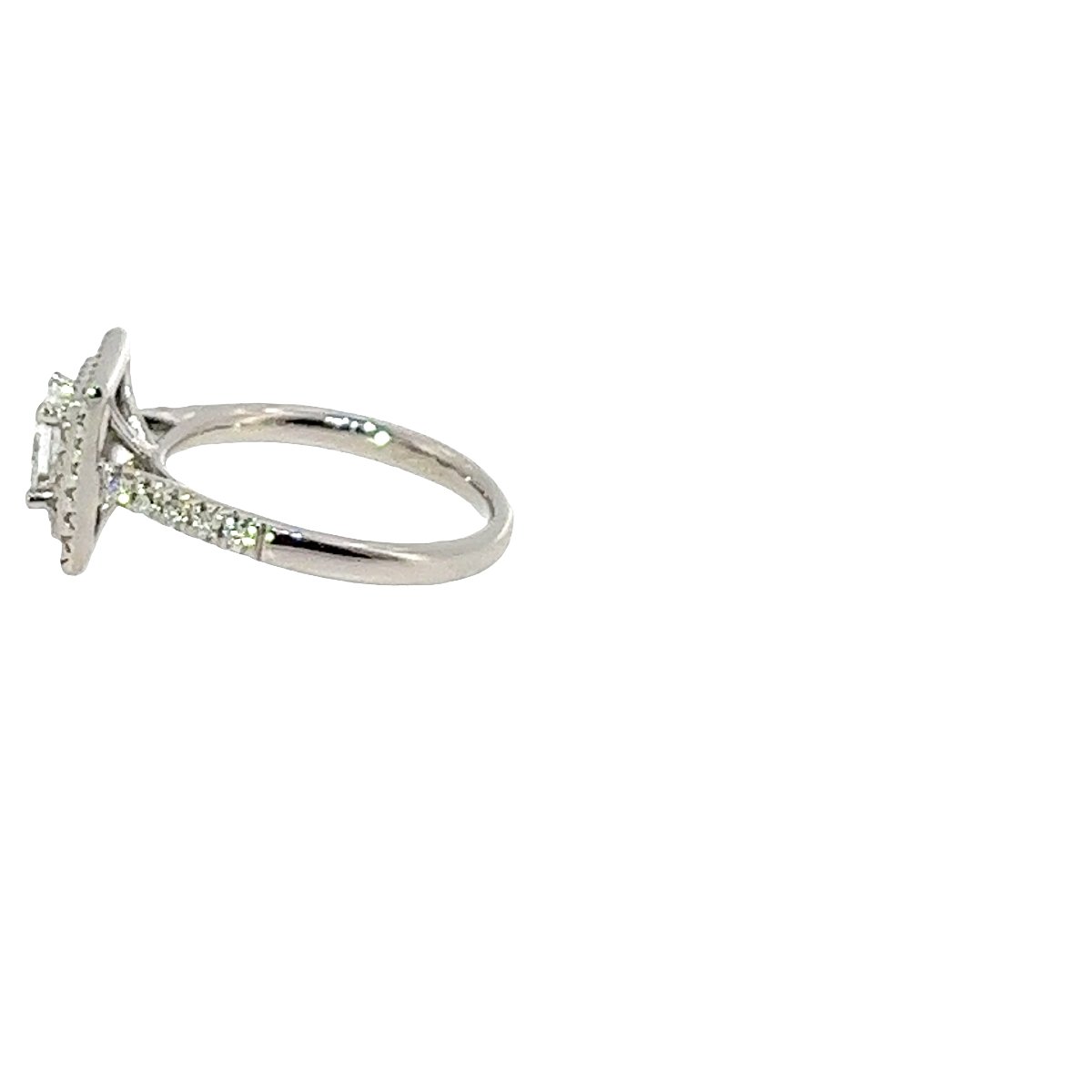Bague de fiançailles solitaire en diamant Halo – Platine, diamant 0,66 ct F/VS1-photo-1
