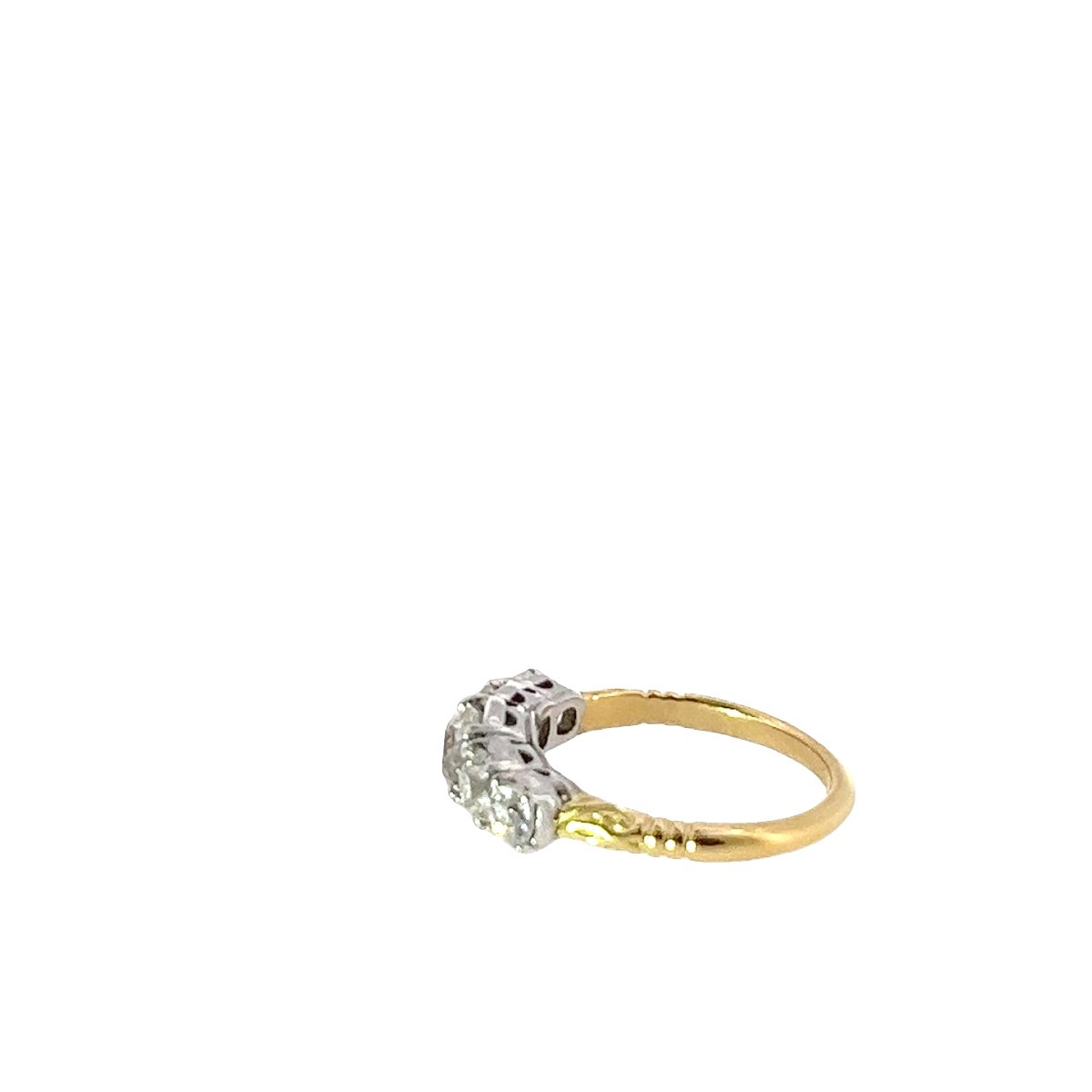 Bague à 5 pierres en diamant montée sur or jaune et blanc 18 carats, diamants naturels de 2,03 -photo-2