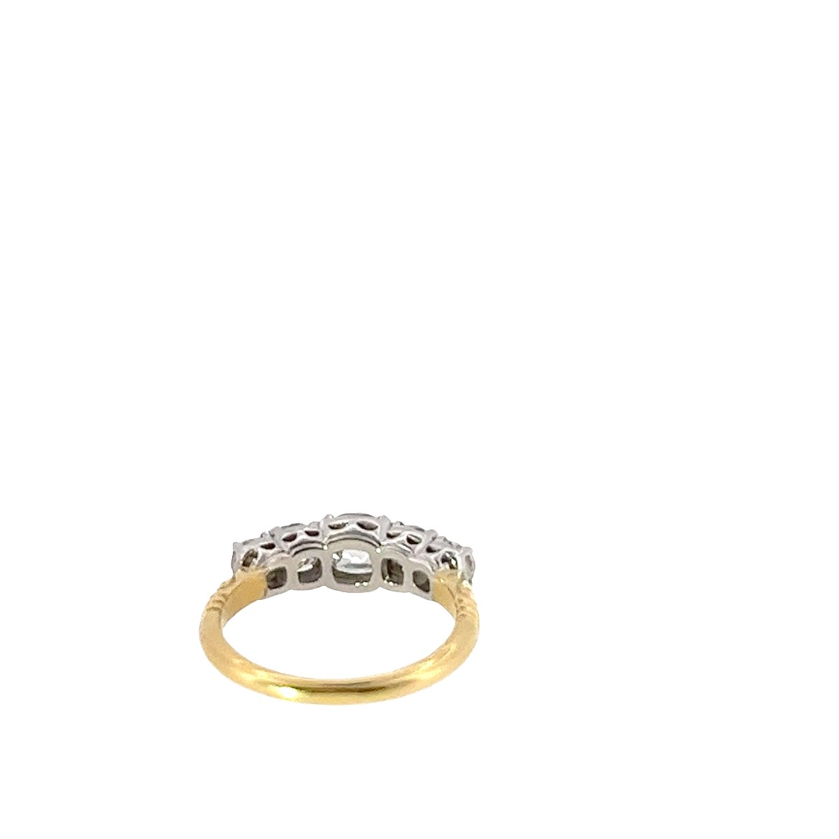Bague à 5 pierres en diamant montée sur or jaune et blanc 18 carats, diamants naturels de 2,03 -photo-3