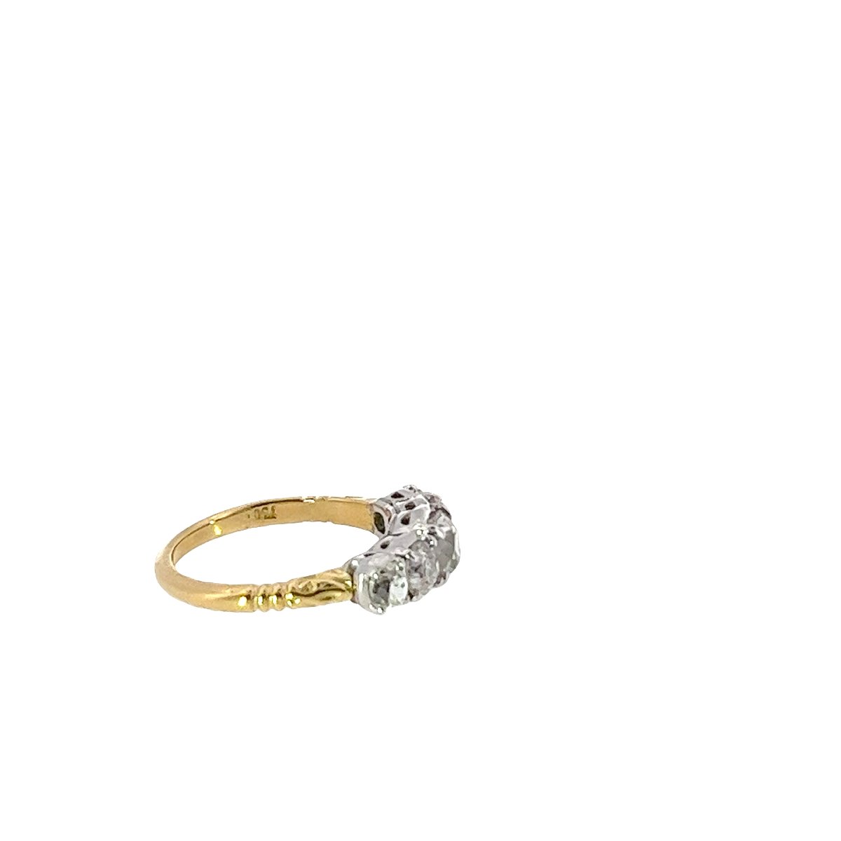 Bague à 5 pierres en diamant montée sur or jaune et blanc 18 carats, diamants naturels de 2,03 -photo-4