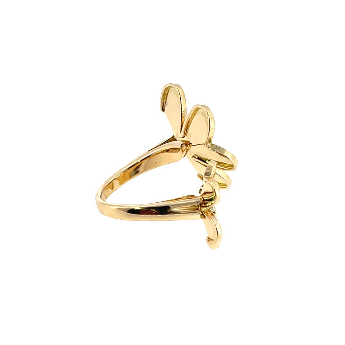Bague Van Cleef & Arpels Frivole en or jaune 18 carats avec diamant entre les doigts-photo-4
