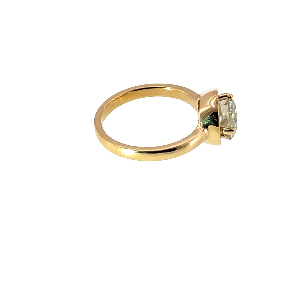 Bague solitaire en diamant naturel – 2,08 ct, or jaune 18 carats-photo-1