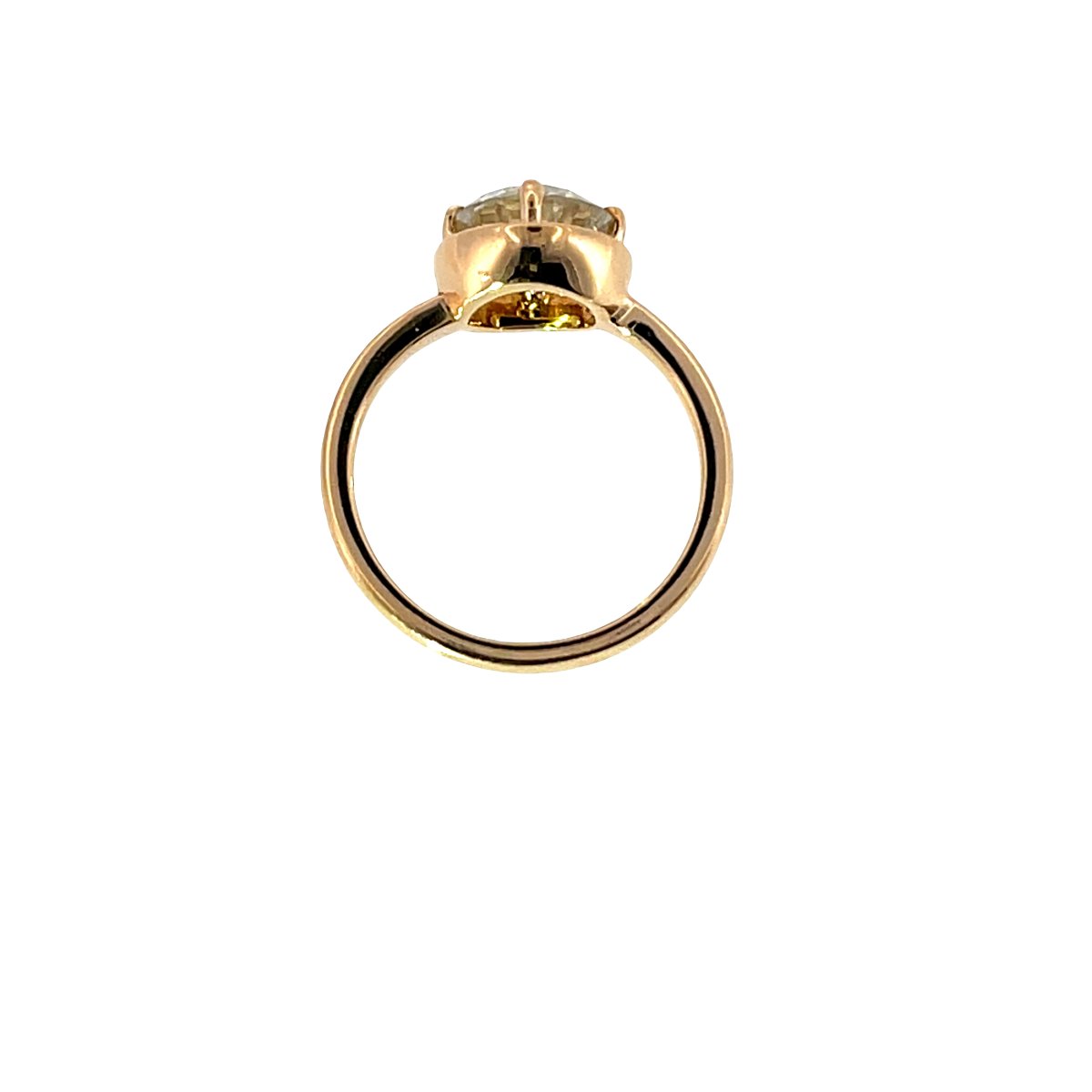 Bague solitaire en diamant naturel – 2,08 ct, or jaune 18 carats-photo-2
