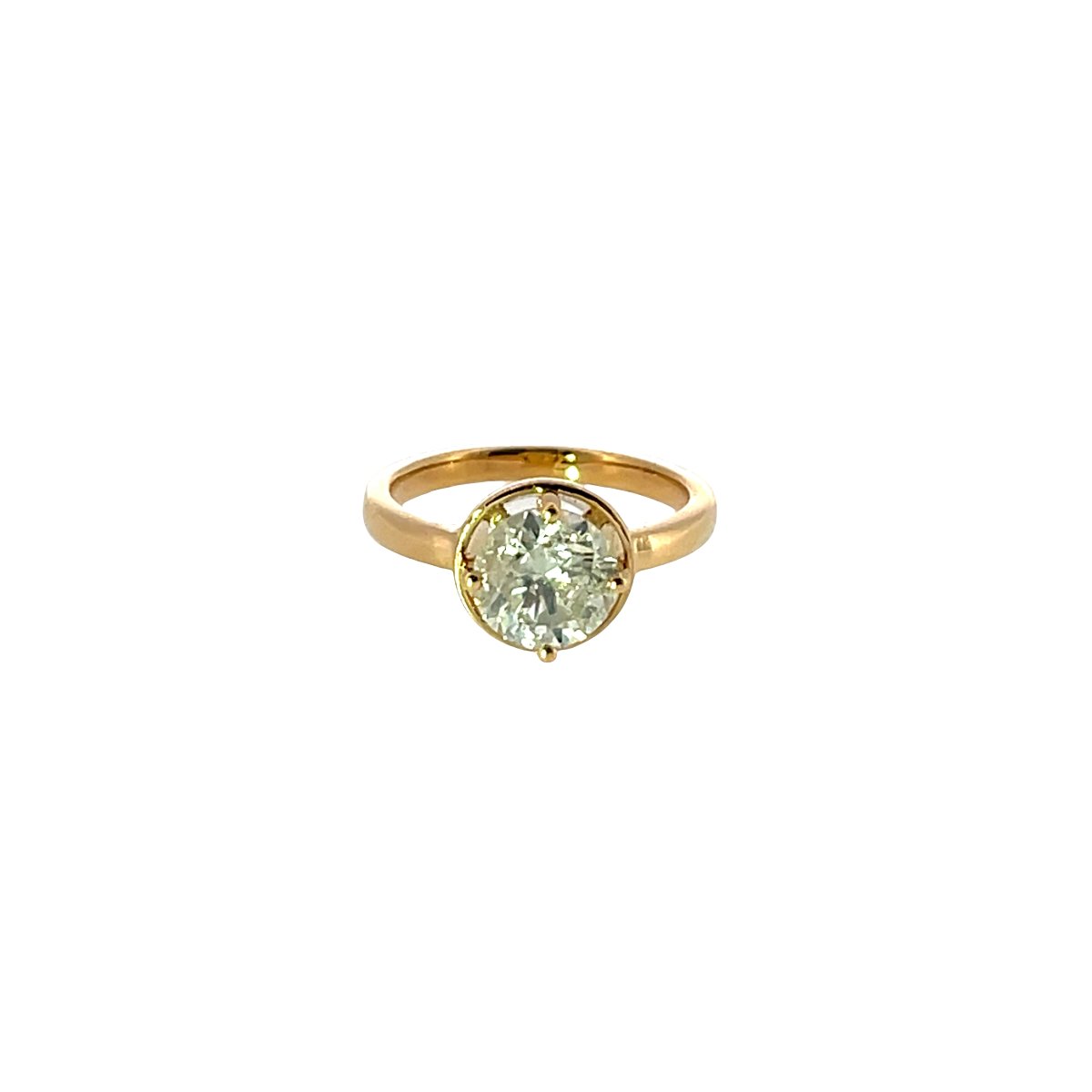 Bague solitaire en diamant naturel – 2,08 ct, or jaune 18 carats-photo-3