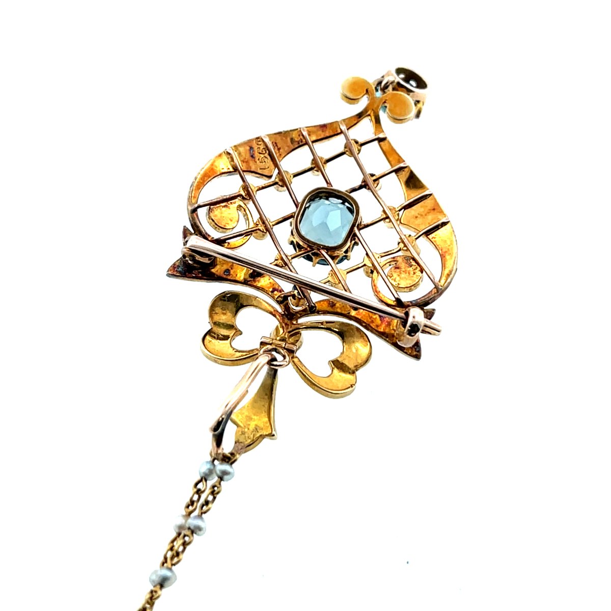 Ensemble de Collier Vintage avec Perles, Tourmaline et Rubis – Or Jaune 9 carats-photo-3