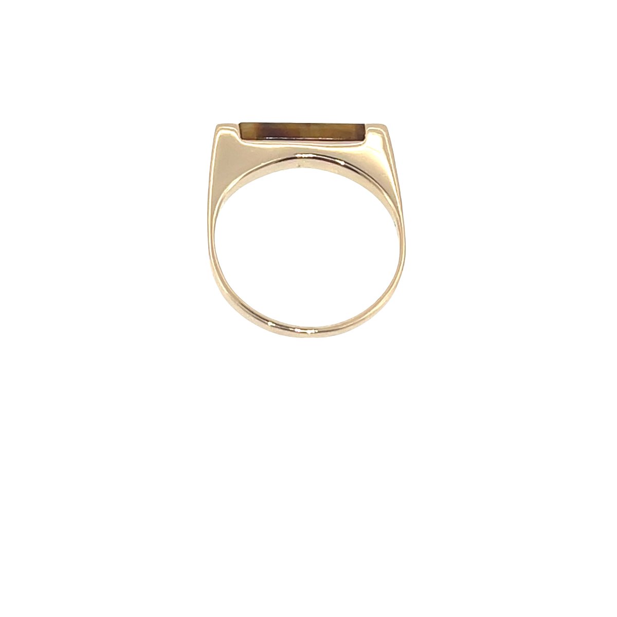 Vintage 14-karat Yellow Gold Ring With Tiger's Eye And Diamond-photo-1
