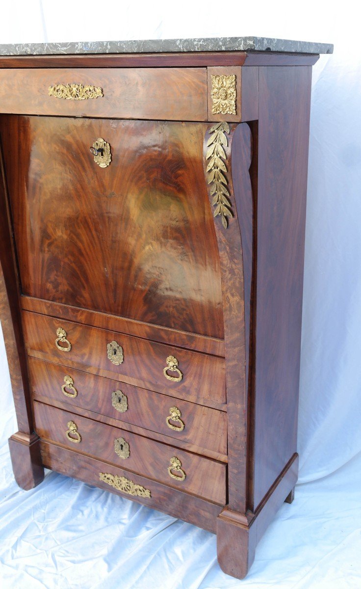 Mahogany Empire Secretaire Clover Locks-photo-3