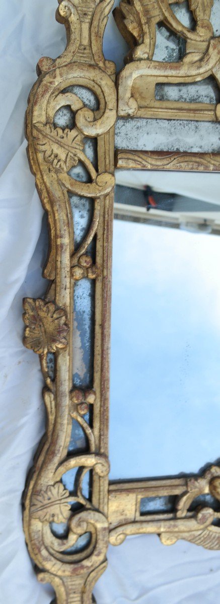 Louis XV Gilded Wood Pareclose Mirror -photo-3