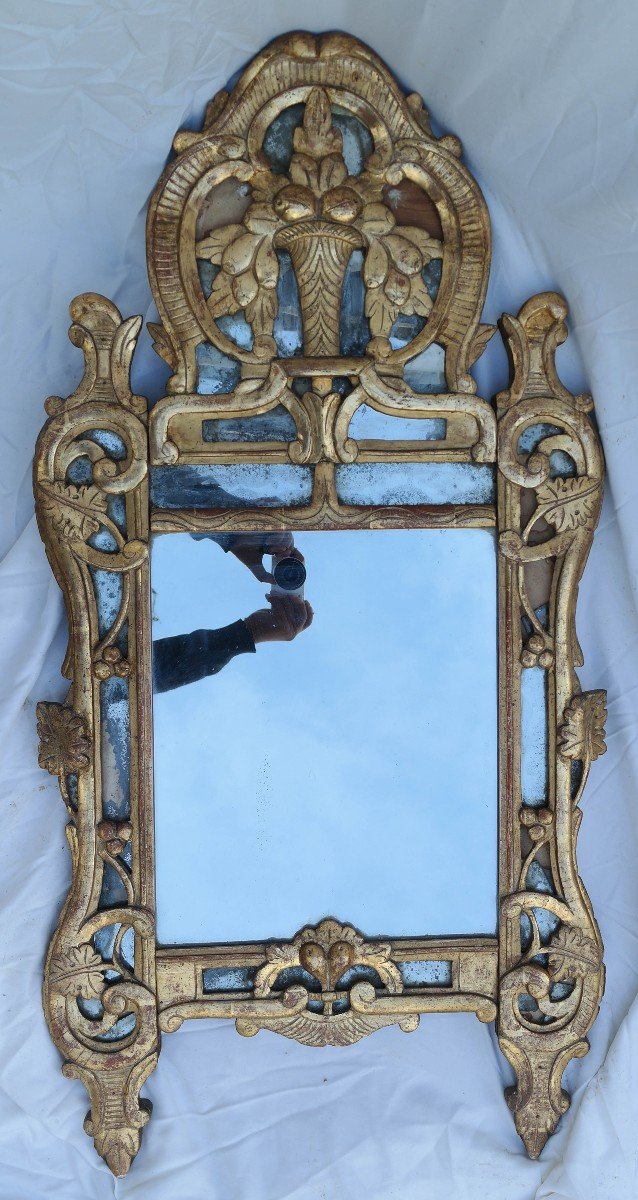 Louis XV Gilded Wood Pareclose Mirror 