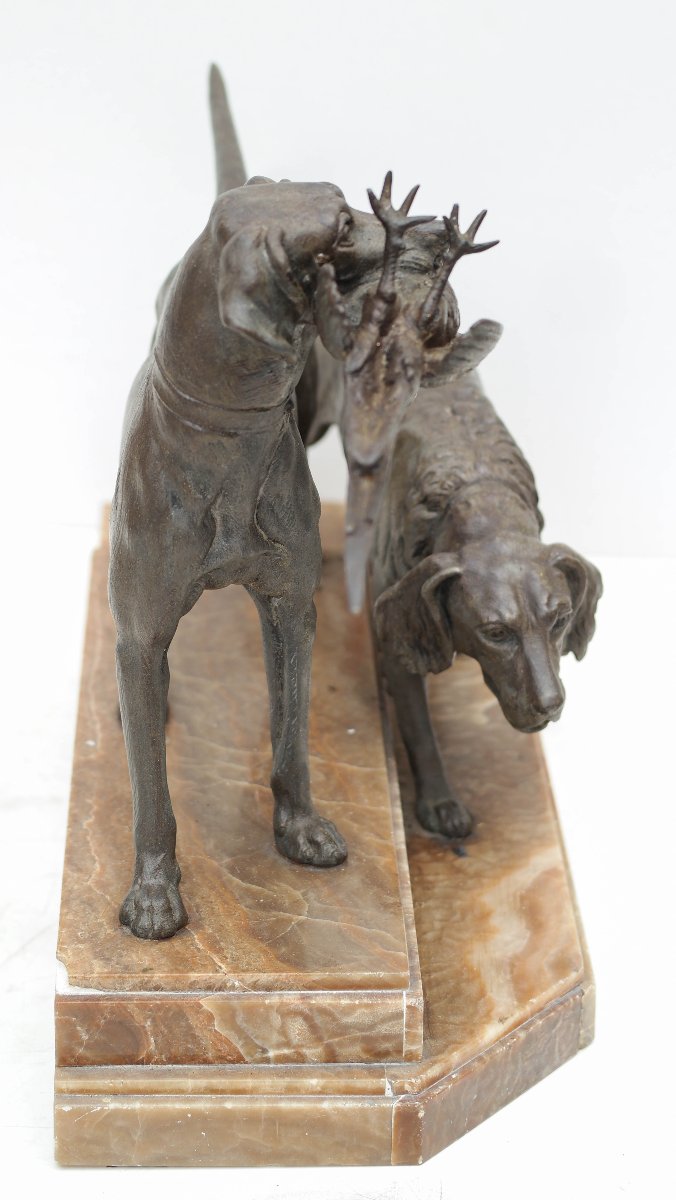 The Hunting Dogs, Sculpture Signed Clovis Edmond Masson-photo-4